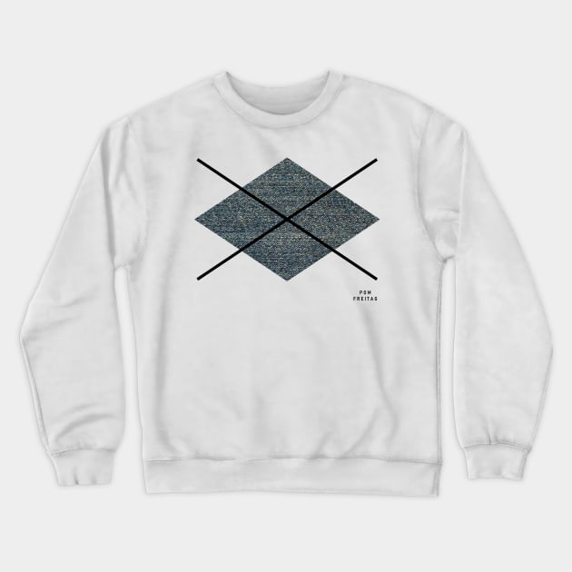 Big denim argyle diamond : Crewneck Sweatshirt by Annie Pom Freitag